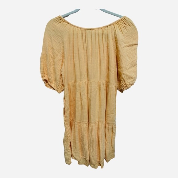 Old Navy Puff Sleeve Tiered Swing Dress Orange Size medium Sundress Short Sleeve - Picture 4 of 6